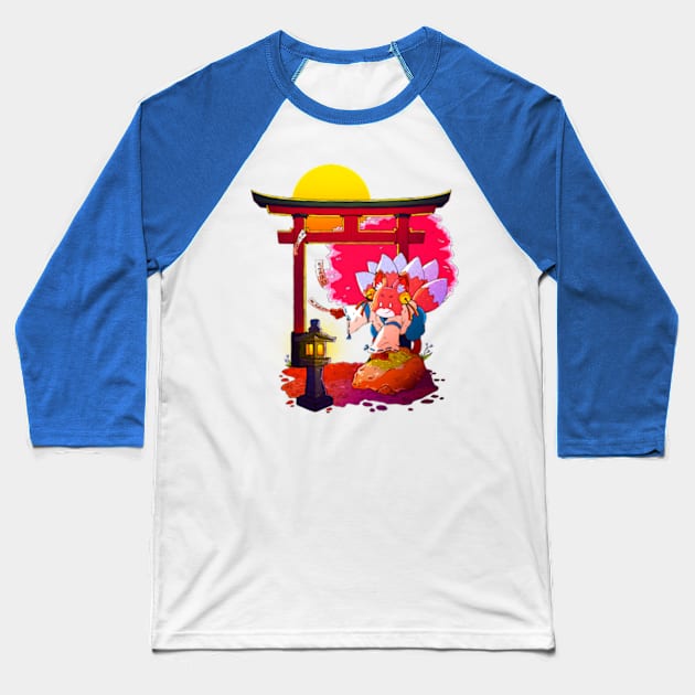 SHINTO KITSUNE Baseball T-Shirt by Chofy87